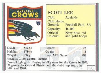 1992 AFL Regina #170 Scott Lee Back